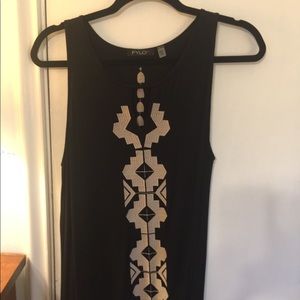 FYLO black embroidered tunic